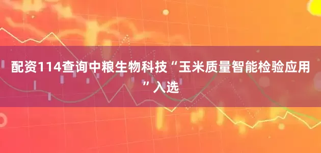 配资114查询中粮生物科技“玉米质量智能检验应用”入选